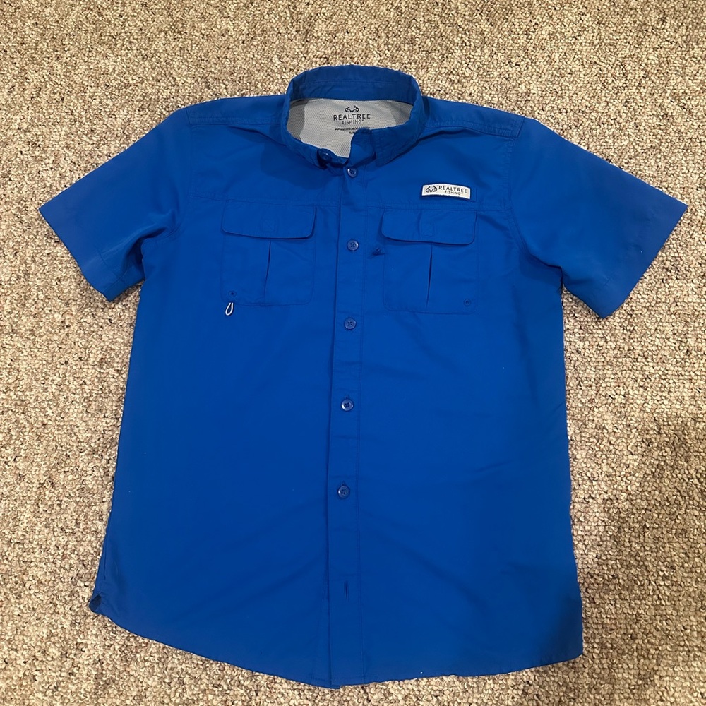 Kids realtree fishing guide shirt, royal blue